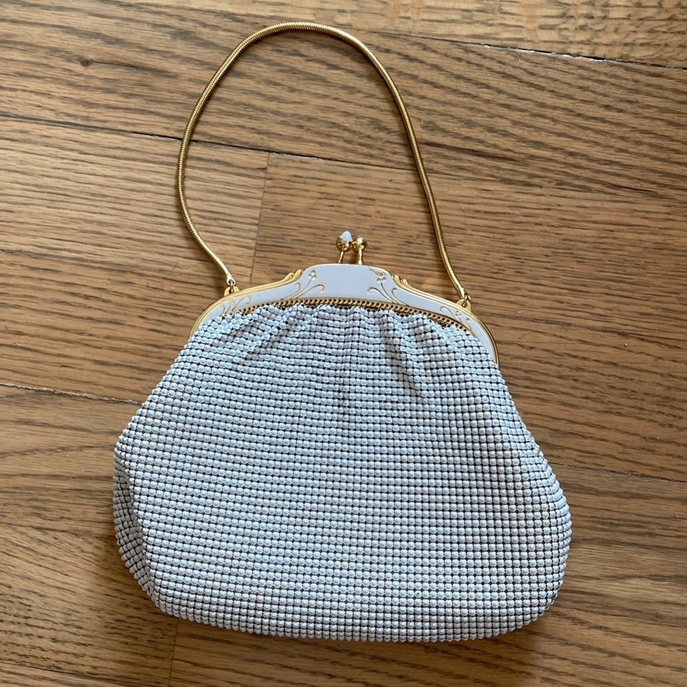 Whiting & Davis Co. White Mesh Vintage Handbag